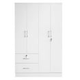 thumbnail image 4 of Home Square 2-Piece Set with Full Captains Bed and 4-Doors 2-Drawers Armoire, 4 of 9