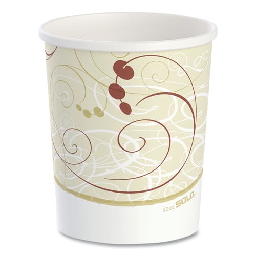 Flexstyle Double Poly Paper Containers, 32 oz, Symphony Design, Paper, 25/Pack, 20 Packs/Carton | Bundle of 2