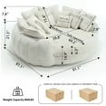 thumbnail image 3 of 81.1" Cloud Couch Sleeper Sofa, Oversized Round Chaise Lounge Chair Indoor, Modern Chenille Boneless Couch with 14 Pillows, Upholstered Barrel Daybed, Memory Foam Sofas for Living Room, Beige, 3 of 10