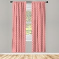 thumbnail image 4 of Ambesonne Abstract Window Curtains, Vintage Streaks Pattern, Each 28" W x 95" L, Coral and Blush, 4 of 4