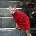 thumbnail image 5 of Suéter para perros Suéter de cuello alto Ropa para mascotas Suéter de punto Patrón de punto Cálido Suave Rojo L, 5 of 5