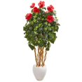 thumbnail image 1 of Nearly Natural 9714 63 in. Hibiscus Artificial Tree in White Planter, 1 of 1