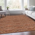 thumbnail image 3 of HomeRoots 677709 8 x 10 ft. Rust Gold & Ivory Geometric Transitional Washable Machine Made Rectangle Area Rug with UV Protection, 3 of 7