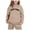 Khaki, variant on Hienoo Girls Outfits New York Printed Long Sleeve Hoodie and Pants Set