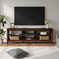 thumbnail image 2 of Classic TV Stand for 75 inch TV, Wood TV Console Storage Cabinet Retro Entertainment Center with 6 Storage for Living Room,  70 Inch, Brown, 2 of 6