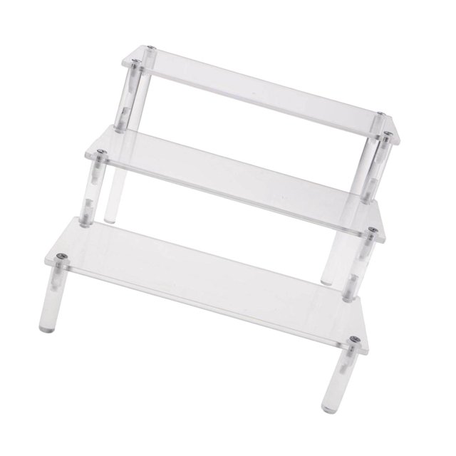 facefd Clear Acrylic Display Riser Stand Perfume Cosmetics Holder for Decoration 29.5x27.5x15cm
