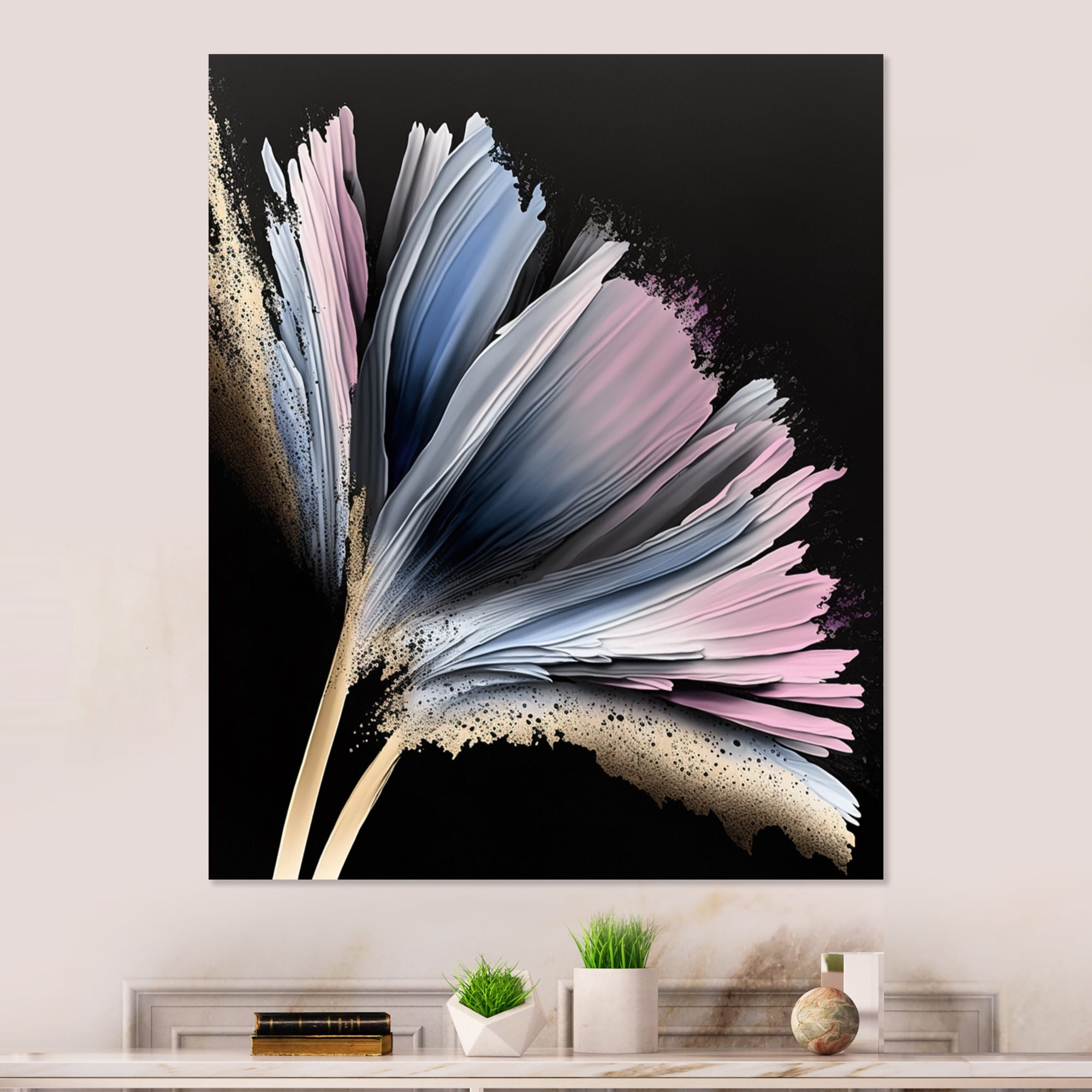 Designart Gerbera Hyperrealistic Flowers IV Canvas Wall Art