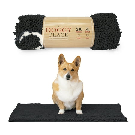 UPC: 0714119652844 | My Doggy Place Dog Mat for Muddy Paws  Washable Dog Door Mat  Charcoal  M