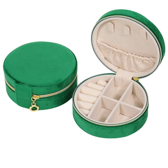 Jubipavy Jewelry Case For Women Girls Jewellery Box Zipper Bag Velvet Jewellery Box Jewelry Organizer