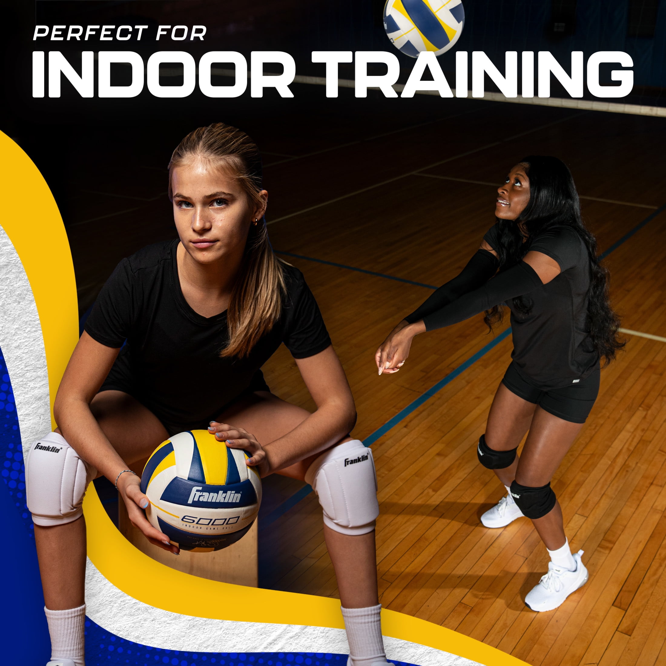 Franklin Sports Indoor Training Volleyball - Premium 6000 Official Size  - Competition - Ball + Pump