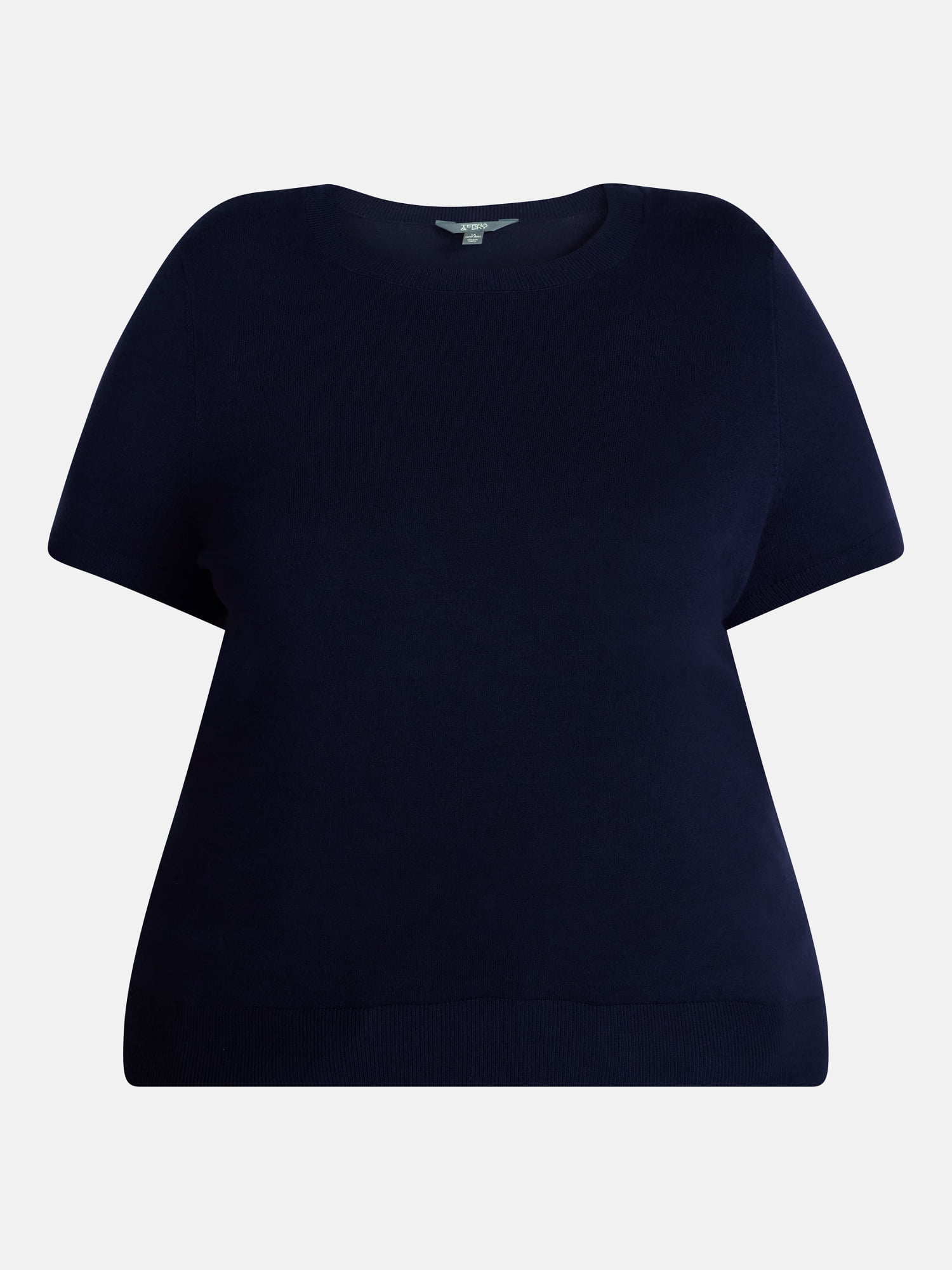 Terra & Sky Women's Plus Sweater Top with Short Sleeves, Lightweight, Sizes 0X-5X