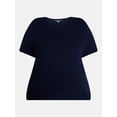 thumbnail image 6 of Terra & Sky Women's Plus Sweater Top with Short Sleeves, Lightweight, Sizes 0X-5X, 6 of 6