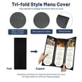 thumbnail image 2 of WeChef 5 pack 4.25"x14" Restaurant Menu Book Covers Trifold 3 View PU Leather w/ Angled Corner Wine List Bar, 2 of 9