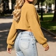 thumbnail image 5 of NominalSnug Womens Ribbed Knit Cropped Tops Crewneck Long Sleeve Shirts Loose Fit Casual Pullover Fall Outfits, 5 of 6