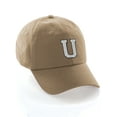 thumbnail image 1 of Customized Letter Intial Baseball Hat A to Z Team Colors, Khaki Cap Black White Letter U, 1 of 4