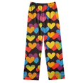thumbnail image 4 of miqiqism Women Loungewear Comfortable Valentines Basic Pjs Sets Lapel Neck Loose Tops High Waisted Pant Bottom Heart Graphic Tshirts Nightwear,02_Multicolor,XX-Large, 4 of 5