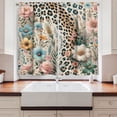 thumbnail image 2 of Ambesonne Leopard Print Kitchen Curtains, Wild Springtime Bloom, 55"x30", Blush Pale Brown Blue, 2 of 3