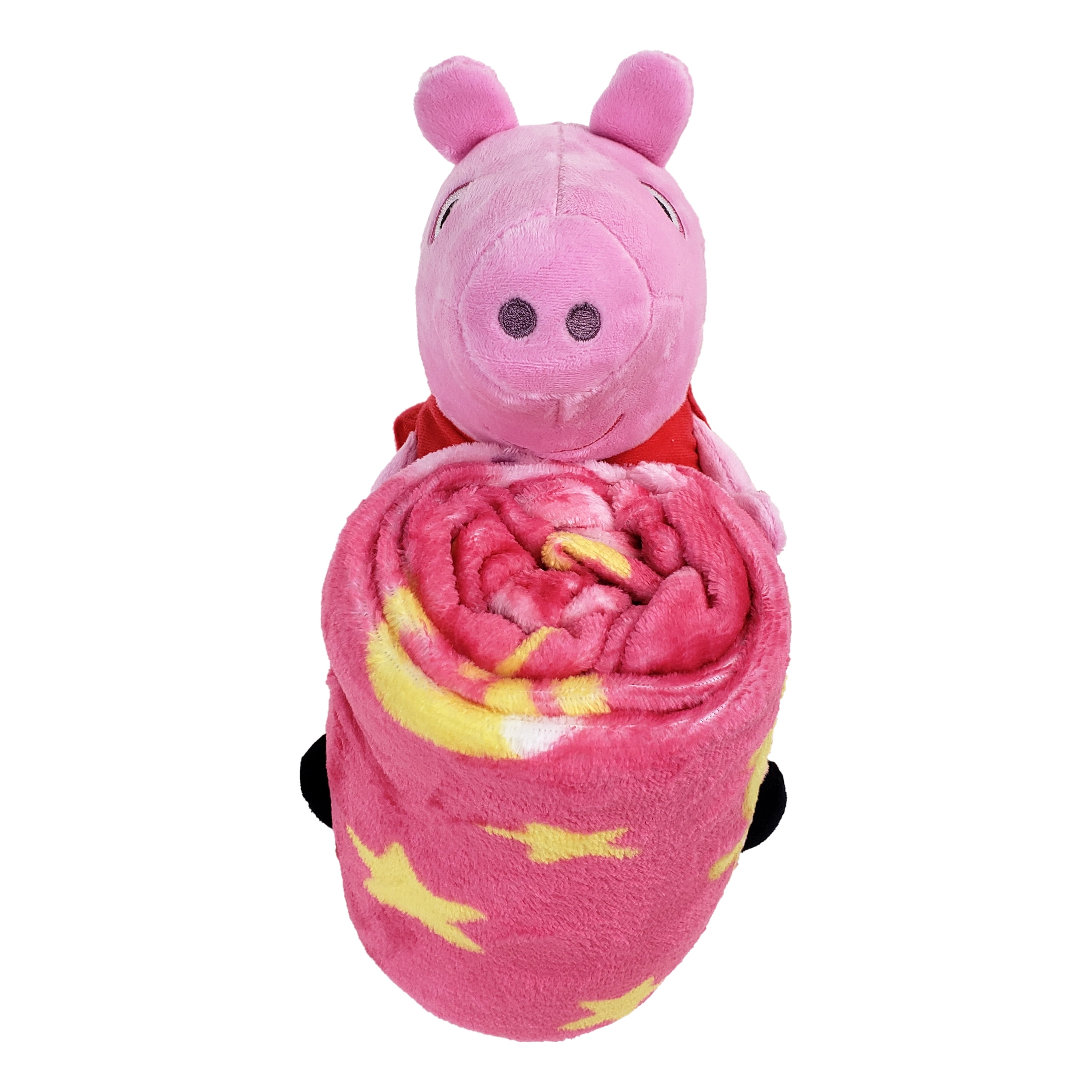 Peppa Pig Playful Peppa Kids Silk Touch Throw Blanket with Plush Hugger – Ultra Soft Plush Character Pillow for Kids