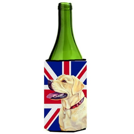 

Labrador With English Union Jack British Flag Wine bottle sleeve Hugger - 24 Oz.