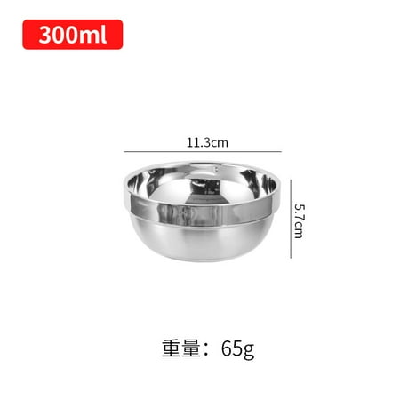 

Stainless Steel Food Bowl Double Layer Rice Container Soup Bowl Food Storage Bowl