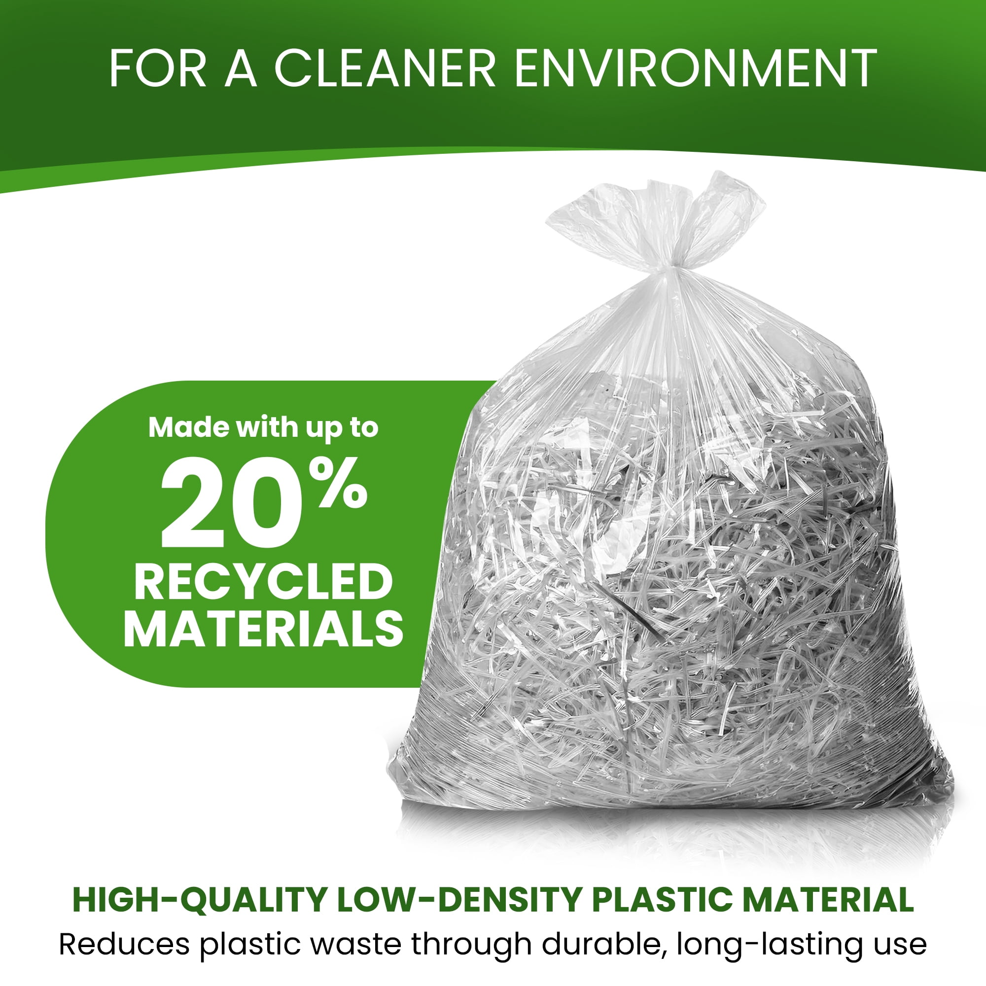Betta 30-33 Gallon Clear Trash Bags, 100 Count Box, (33x39-inch) Commercial Heavy-Duty Garbage Can Liners