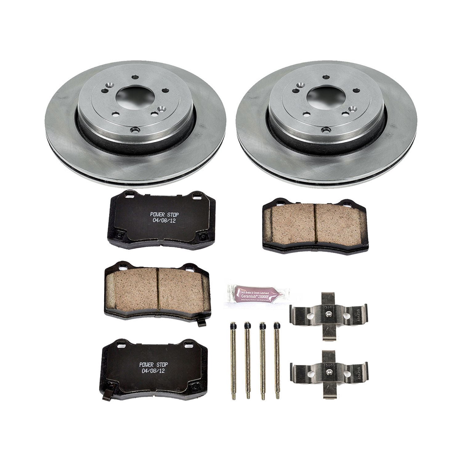 Power Stop Rear Stock Replacement Brake Pad and Rotor Kit KOE6165