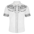 thumbnail image 4 of CONZONE Mens Buttons Down Shirts Short Sleeve Shirts for Men Trendy Western Cowboy Graphic Lapel Soft Lightweight Tops, 4 of 4