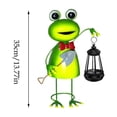 thumbnail image 7 of Solar Garden Lights Frog Statue, 13.78in Green Grower Frog Figurine with Solar Lantern Lights, Big Metal Frog Decorative Stakes for Home decor,Patio,Porch,Yard Art, 7 of 7