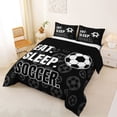 thumbnail image 2 of Erosebridal Football Sport Full Size Comforter Sets For Boys,Soccer Theme Kids Bedding Sets For Ball Games Lover,Reversible Black 3-Piece, 2 of 7