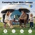 thumbnail image 3 of Portable Camping Chair with Canopy - Folding Chair with Canopy, Durable 600D Oxford Canopy Chair for Camping, Beach, Picnics, Fishing & Sports, 3 of 10
