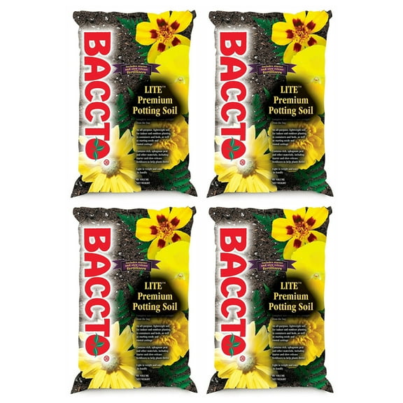 Michigan Peat Baccto Lite Premium Outdoor Potting Soil, 20 Quart (4 Pack)