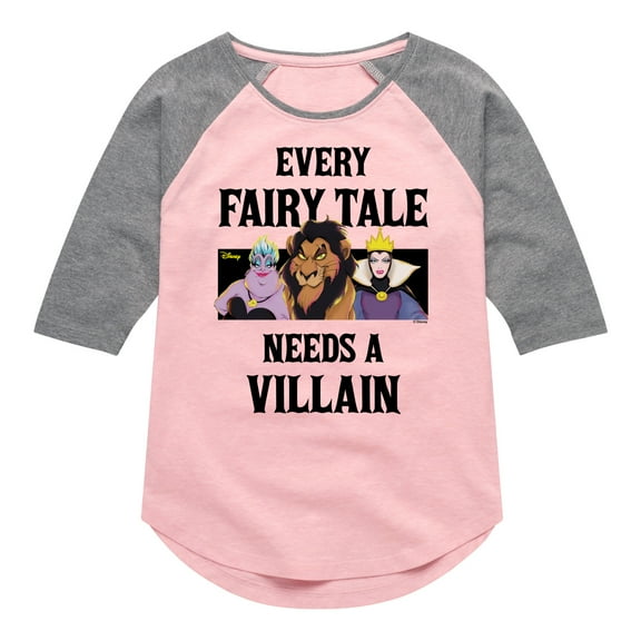 Disney Villains - Every Fairy Tale Needs A Viillain - Toddler & Youth Girls Raglan Graphic T-Shirt