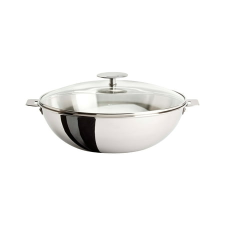 

Cristel Casteline Stainless Steel 4 qt Wok w/Glass Lid