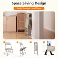thumbnail image 6 of 6 Pack Folding Chairs with PU Leather Padded Cushion and Back, Stackable Commercial Grade Metal Folding Chairs for Home and Office Indoor and Outdoor Events (Khaki), 6 of 8