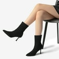 thumbnail image 5 of DREAM PAIRS Women's Ankle Booties Sexy Pointed Toe Stiletto Mid Heel Knit Sock Boots Shoes, 5 of 6