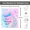 thumbnail image 5 of Mermaid blanket 50x60inch, flannel blanket soft and comfortable, gradient color mermaid blanket gift suitable for girls, women and children, cute mermaid blanket suitable for nap bed sofa chair home d, 5 of 6