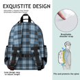 thumbnail image 5 of Blue and Black Checkered Pattern Backpack for School, Cute School Bag with Adjustable Shoulder Straps and Padded Back, 15.25"x11.5"x5.25", 5 of 5