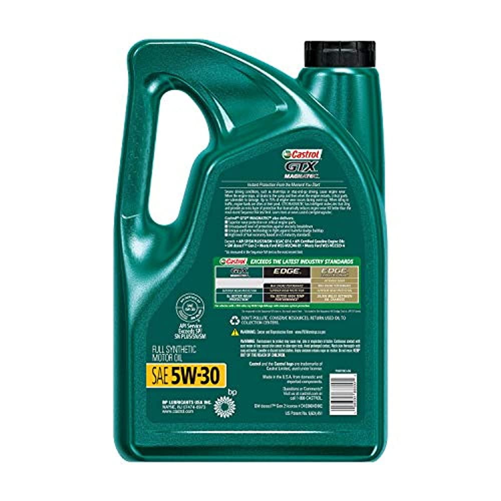 Castrol 03057 GTX MAGNATEC 5W-30 Full Synthetic Motor Oil, 5 Quart, 3 Pack