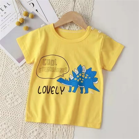 

Cathalem Big Boys Shirt Long Sleeve Children Kids Toddler Baby Boys Girls Cute Cartoon under Shirts for Boys Long Sleeve Shirt Yellow 12-18 Months