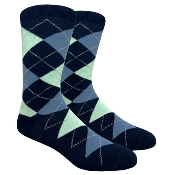 Urban-Peacock - Men's Dress, Trouser & Groomsmen Socks - Navy, Steel Blue & Mint Green - 1 Pair