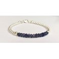 thumbnail image 2 of Iolite 3.5mm Rondelle Shape Faceted Cut Beads 7 inch Silver Plated Clasp Bracelet for men, women, unisex. Link Chain Stacking Bracelet.|LINK_03846, 2 of 5