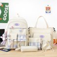 thumbnail image 4 of Mochila De Estudiante Mochila linda para mujer Moda 5pcs / set Laptop Mochila para adolescentes (Beige), 4 of 8