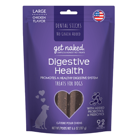 UPC: 0657546700408 | Get Naked Dental Chew Sticks Dog DIGESTIVE HEALTH LARGE 6.6 oz