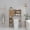 Burlywood, variant on Reliancer 6-Tier Over The Toilet Storage Cabinet, Bathroom Space Saver Organizer Shelves with Sliding Door, Adjustable Shelves