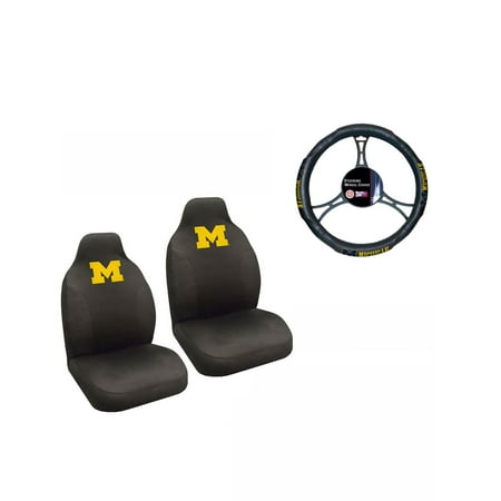 Michigan Wolverines Set - Michigan Wolverines Seat Cover And Wheelcover With