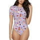 thumbnail image 1 of Balery Fashionable Cats Body de cuello redondo de manga corta para mujer Tops de manga corta Tops básicos-Large, 1 of 7