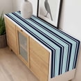 thumbnail image 4 of Navy Blue Turquoise Striped Table Runner - 120 Inch Long, Kitchen Dining Table Runner Dresser Scarves, Gradient Horizontal Lines Farmhouse Decor for Coffee Tables Wedding Party Banquet, 4 of 8