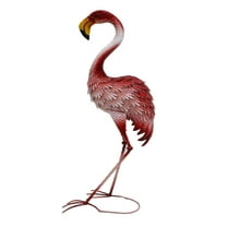 37" Tall Outdoor Garden Statue Flamingo with Sturdy Stand in Pink