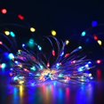 thumbnail image 4 of SPRKLINLIN Paquete de 2 100 luces LED de cadena con energía solar, alambre de cobre impermeable para exteriores, 8 modos de luces de hadas para jardín, patio, fiesta, Navidad, hogar (multicolor), 4 of 4