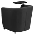 thumbnail image 3 of Charcoal Gray Fabric Guest Chair with Tablet Arm, Front Wheel Casters and Under Seat Storage, 3 of 5